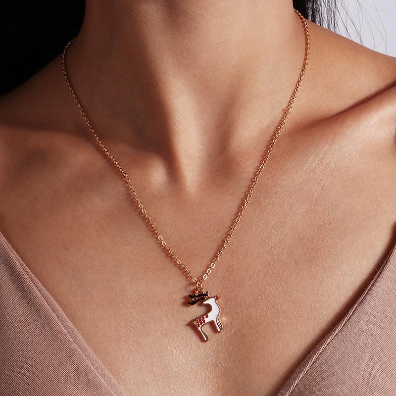 Рождественские украшения: Ожерелье «Снеговик-олень» и мультяшная цепочка для свитера для женщин