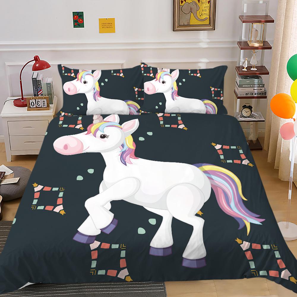 2023 Новый стильный комплект одеяла с подушкой для постельного белья, уникальный дизайн, домашний текстиль, пододеяльник с принтом единорога, комплект для девочек, один пододеяльник