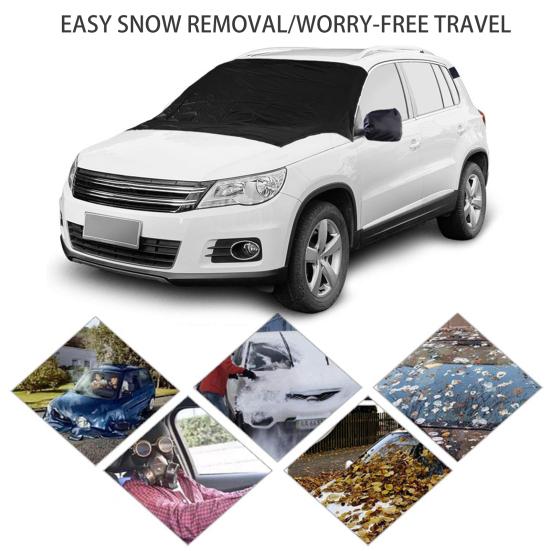 1/2Pcs Car Windshield/Rearview Mirror Cover for Ice and Snow Oxford Fabric Winter Auto Snow Shield Windshield Protector for Ice Removal Anti-UV