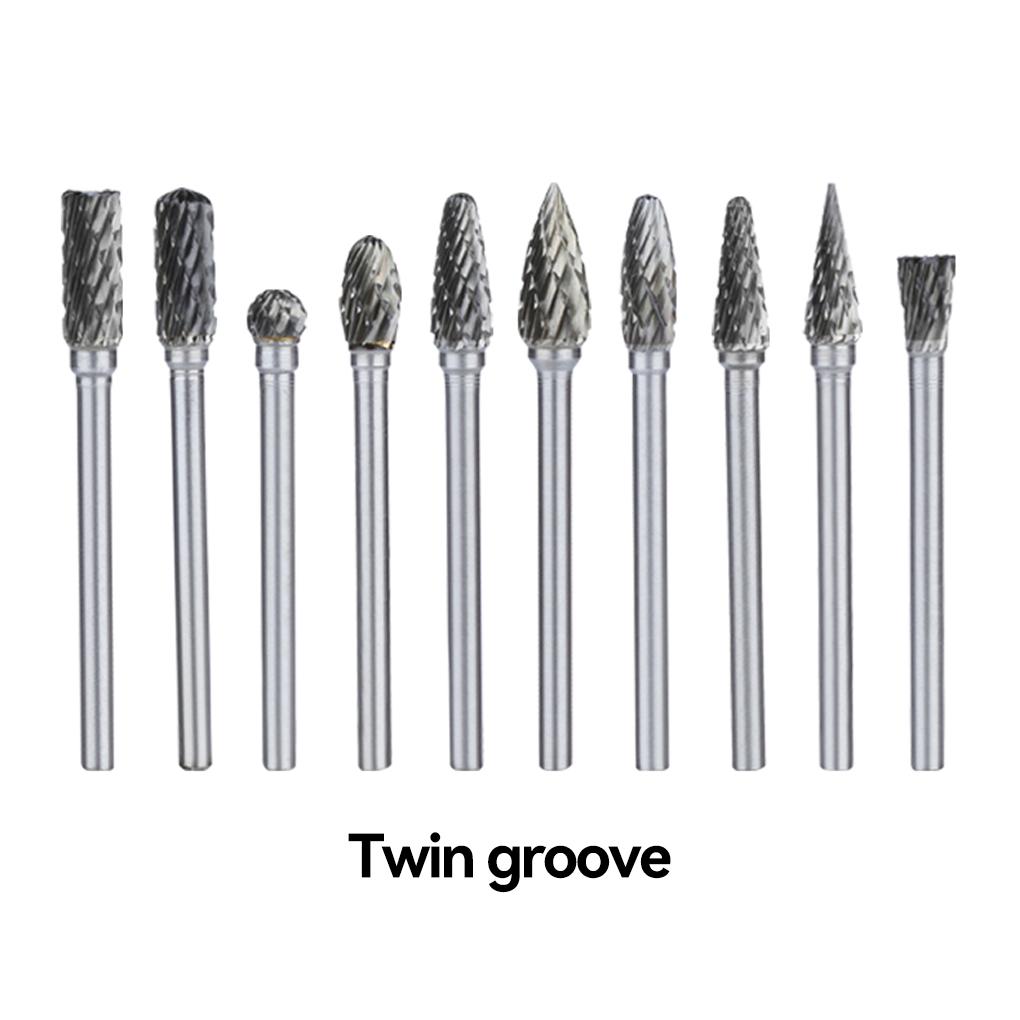 10 Pieces Grinding Rotary Burr File Home Industrial Factory End Milling Slicer Replacement Hand Drill Tool Parts