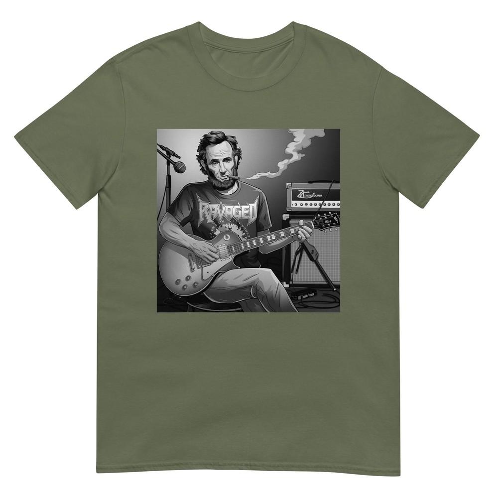 President Abraham Lincoln Playing Guitar Abe Lincoln Vintage TShirt