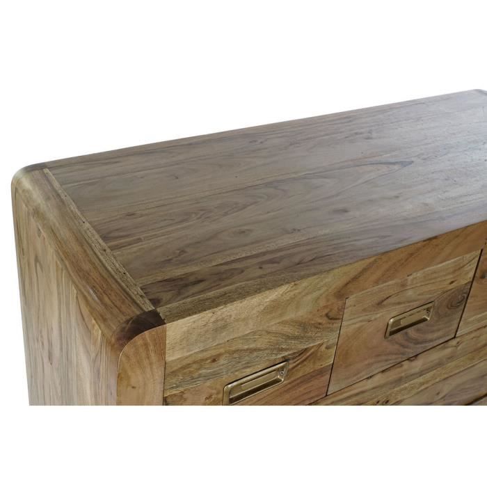 Commode - Naturel - 110 cm - 8 tiroirs - Bois massif - Style africain