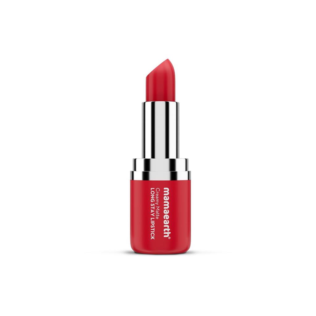 Mamaearth Creamy Matte Long Stay Lipstick 4.2g Ruby Crush Hydrating Non-Drying Flakeproof 8-Hour Color