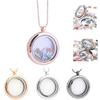 Round Glass Alloy Photo Box Pendant Necklace: DIY Jewelry Accessory for Women