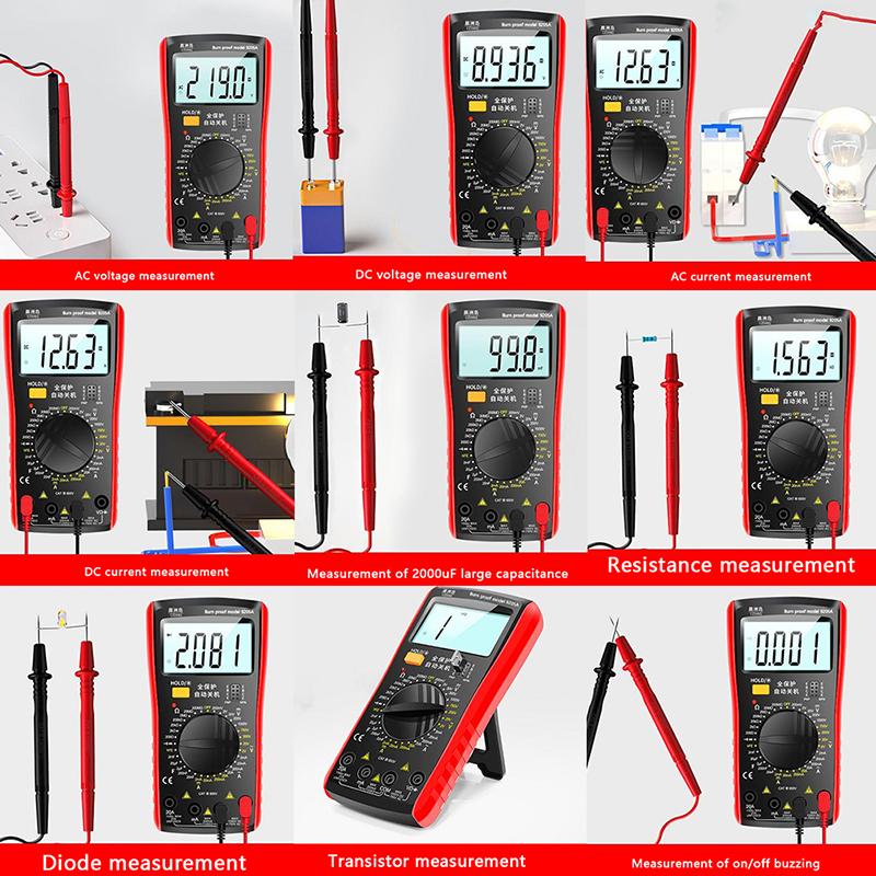 Dm9205A Высокоточный цифровой мультиметр AC/DC тестер транзисторов Электрический измеритель Ncv Профессиональный аналоговый мультиметр