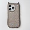 Glitter Clear Cat Ear Design Phone Shell For iPhone 15 Pro Max 14 Plus 13 12 Pro 11 Luxury Matte Silicone Shockproof Soft Case Cover