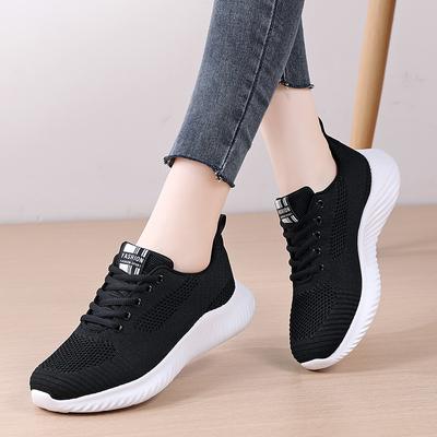 Мода Весна Женские Новые На Плоской Подошве Удобные Теннисные На Шнуровке Сетчатые Легкие С Мягкой Подошвой Дорожные Женские Повседневные Туфли Zapatos Mujer