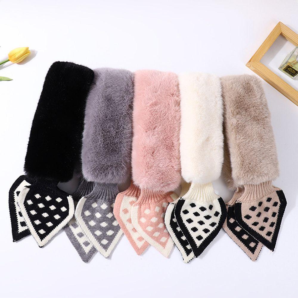 Fashion Shawl Thicken Plush Scarfs Warm Bib Neckerchief Cross Scarf