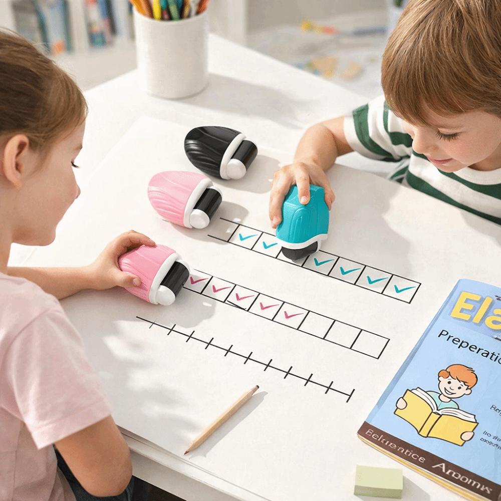 English Case Roller Stamp Equal Equation Math Correction Tool Grid Roller Seal Homework Correction