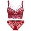 Hot Sale Sexy Ultra-thin Cup Bralette Lace High-end Embroidery Push Up Bra Set Classic Hollow Women Underwear Plus Size Lingerie