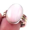 Кольцо из двухцветного серебра 925 пробы с натуральным розовым опалом ручной работы S.9 j6U61