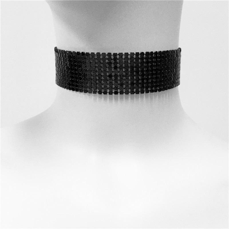 Модный орнамент чокер преувеличенное ожерелье хип-хоп пайетки панк-метал