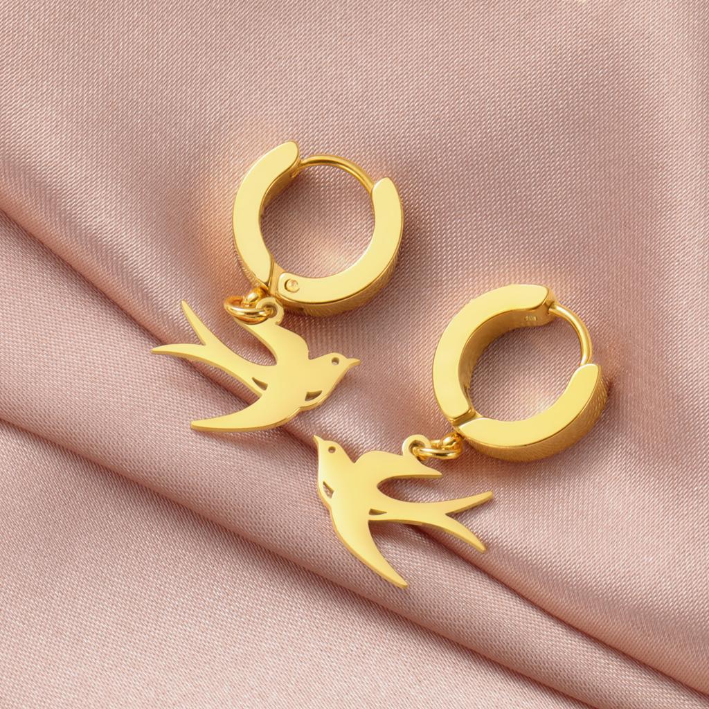 Cazador Stainless Steel Animal Swallow Drop Earrings for Women Birds Dangle Earrings Jewelry 2026 Trend Birthday Gift New