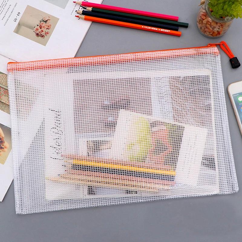 3 шт. A3/A4/A5 сетчатый мешок на молнии сумка для документов водонепроницаемая папка-файл на молнии школьные канцелярские принадлежности пенал сумки для хранения