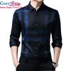 Cozy Up Мужские рубашки Slim Fit Классическая рубашка Весенняя повседневная клетчатая рубашка с длинным рукавом
