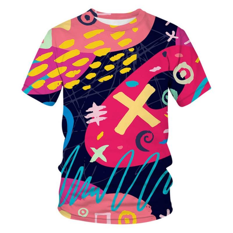 Мужская футболка, летняя, повседневная, с 3D-принтом, однотонная, с коротким рукавом, мужская футболка, пуловер