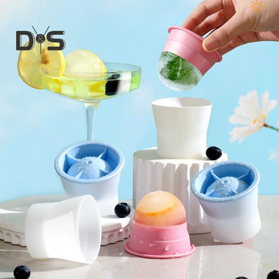 3 шт. Силиконовые круглые формы для льда с крышками, легкосъемные сферические ледогенераторы для коктейлей из виски, медленно тающие сферические ледогенераторы для напитков на основе бурбона