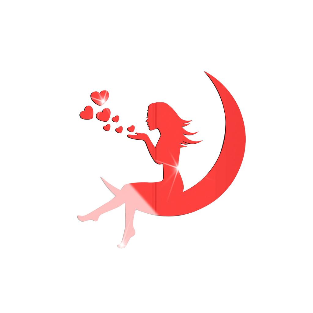 3D-наклейка на зеркало ко Дню святого Валентина, акриловая водонепроницаемая самоклеящаяся бумага