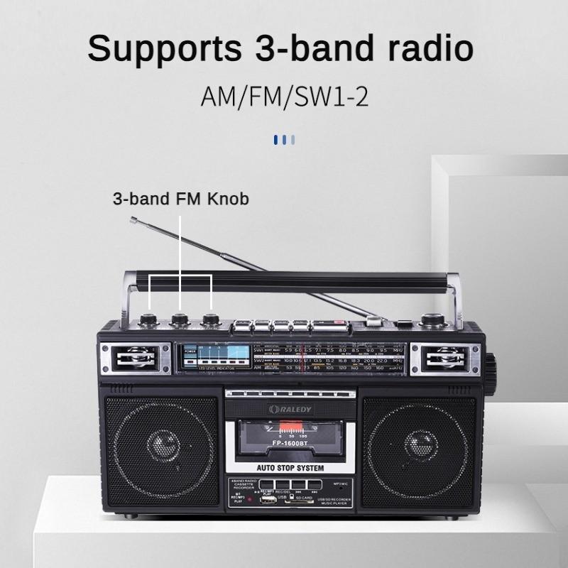 Портативный трехдиапазонный старый кассетный радиоприемник Bluetooth USB флэш-накопитель SD карта многофункциональный рекордер 340*165*93 мм