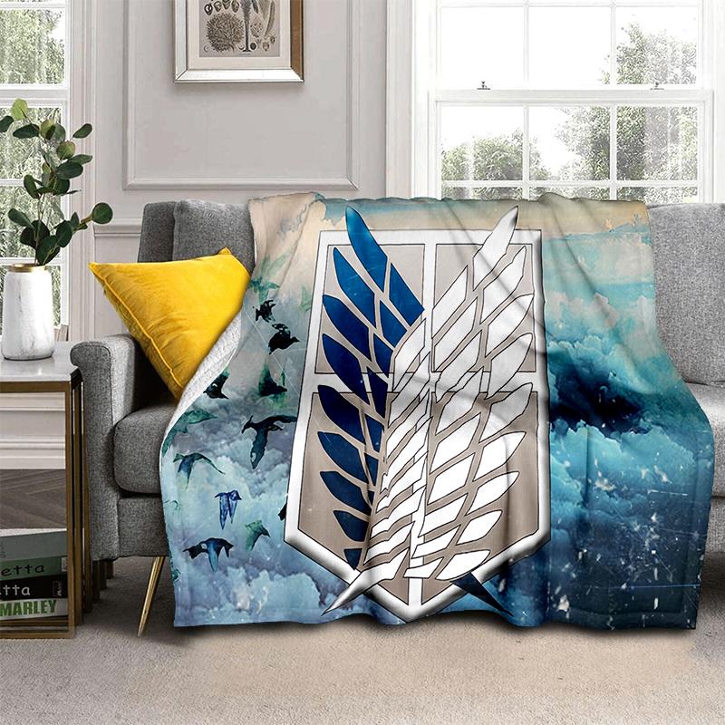 3D Мультяшное одеяло Атака Титанов Эрен Микаса Аниме, Мягкое плед-покрывало для дома, спальни, кровати, дивана, путешествий, пикника, Подарок для детей