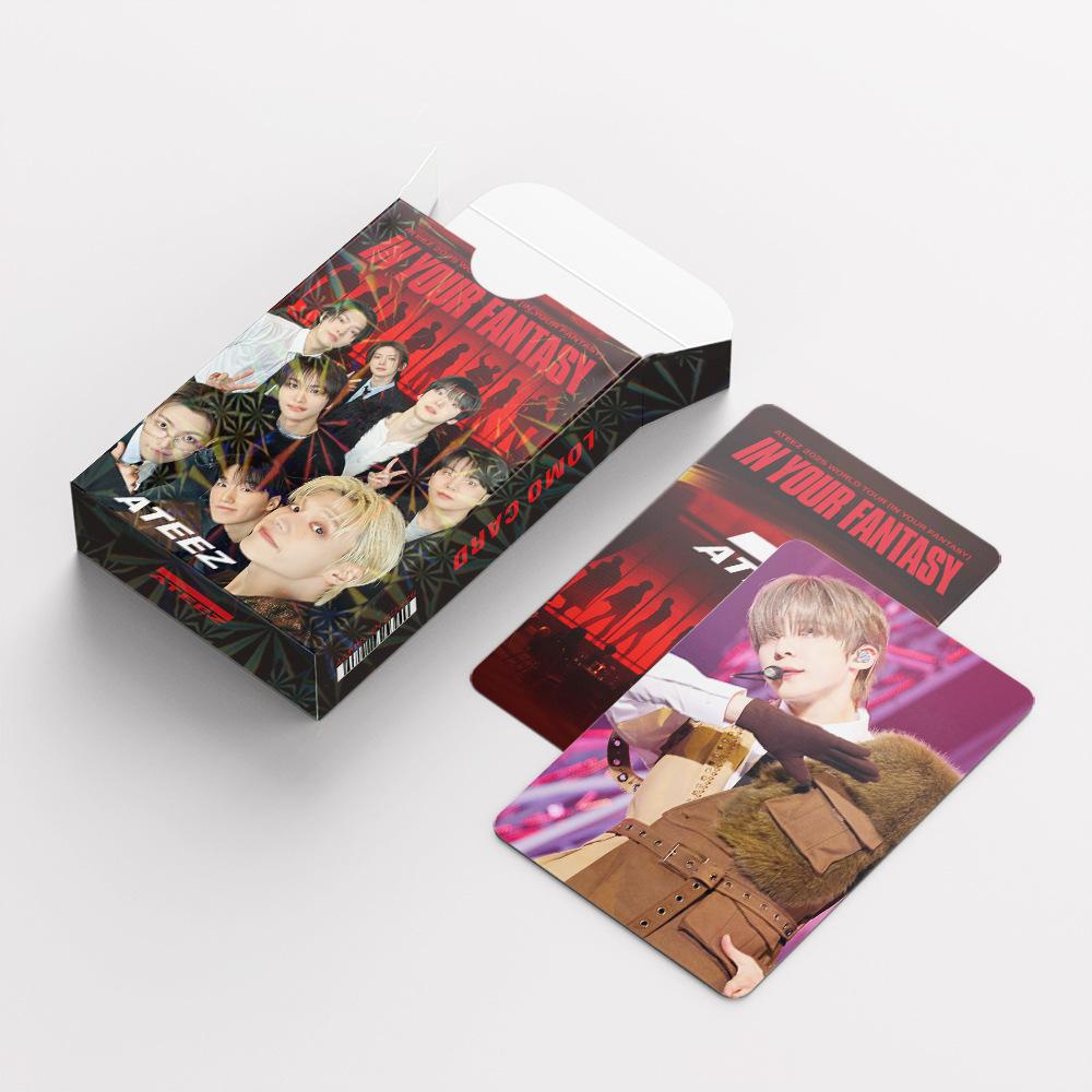 92 шт. K-pop ATEEZ Ломо-карточки и наклейки Мировой тур в вашей фантазии ATEEZ Фотокарточки Открытки