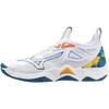 Волейбольные кроссовки Wave Momentum 3 для зала, Клубные/Для зала, Широкие, Легкие, Баскетбольные, Белый/Оранжевый/Синий, 30.5 см, 2.5E