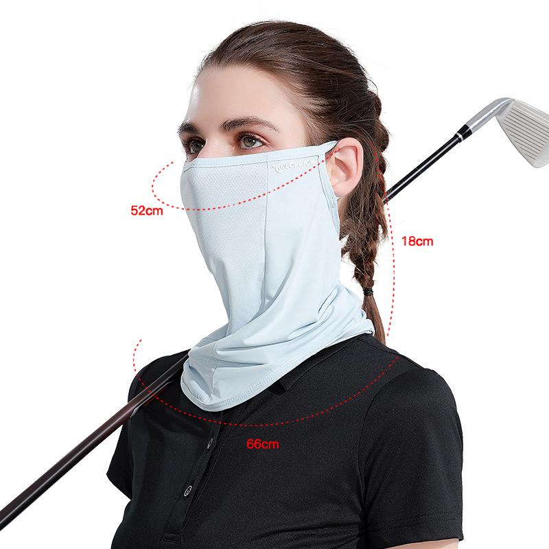 Ice Silk Sunscreen Mask Women Summer Anti-Uv Quick-Drying Face Cover Scarf Breathable Lady Neck Protection Hanging Ear Headband