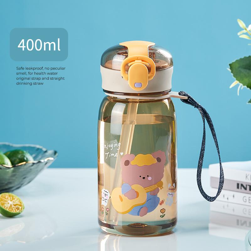 Kids Water Sippy Cup with Straw Cartoon Leakproof Water Bottles Outdoor Portable Drink Bottle Children's Lovely Cup
