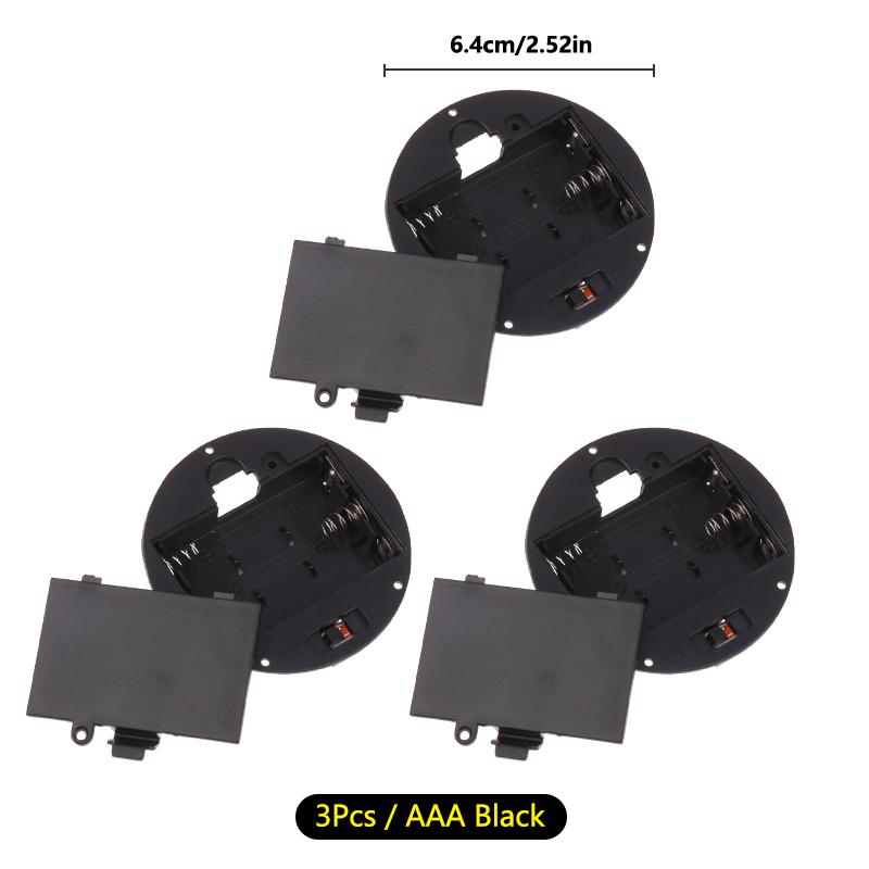 1/3Pcs 3 AAA/AA 4.5V Battery Case With Switch Cover Embedded Battery Holder Battery Storage Boxes Switch Socket Container