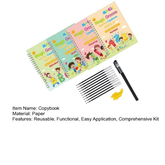 Тетрадь в линейку Детская тетрадь для практики по математике и рисованию Пропись для отработки почерка Набор тетрадей для обведения цифр и букв для дошкольников Аккуратное письмо