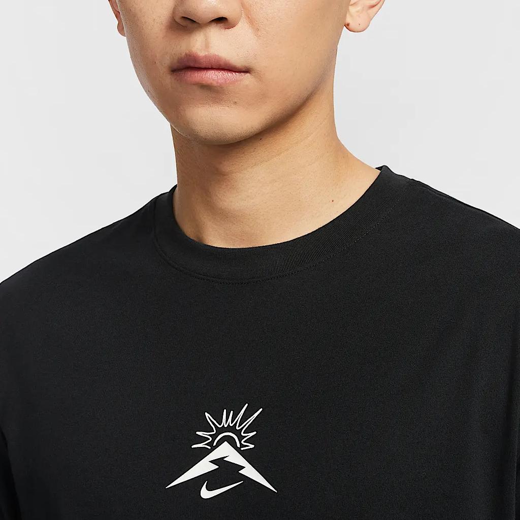 Nike Dri-Fit FW24 Trail Crew Neck Удобная мягкая быстросохнущая футболка с длинным рукавом для мужчин, черные топы HJ3602-010