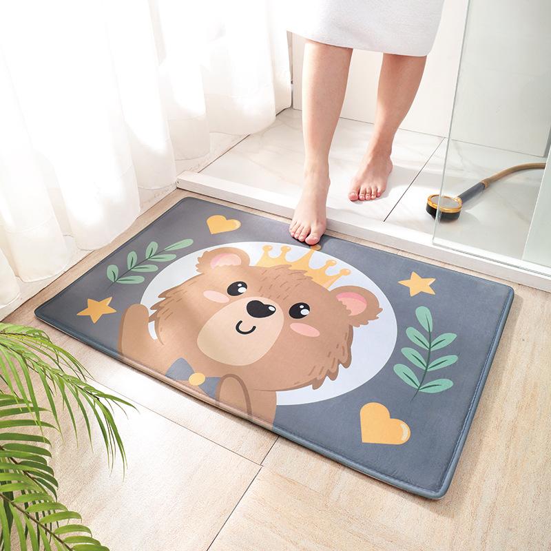 Cartoon Animal Bath Mat Diatom Mud Carpets Non Slip Shower Room Entrance Floor Foot Mats Home Toilet Kitchen Indoor Decor Rug