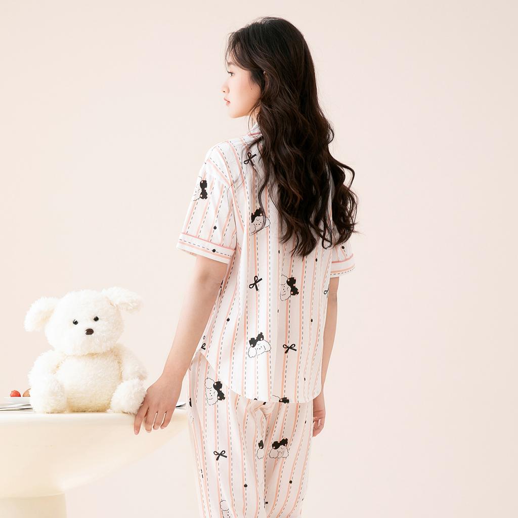 Fenteng [A-class Tencel Lyocell 10A Antibacterial] 26 year spring and summer cool home suit set women's pajamas