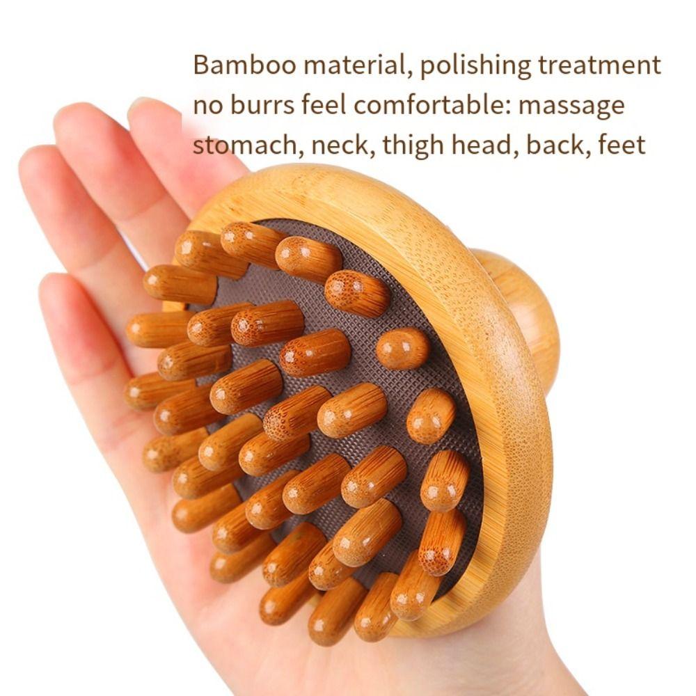 Ручная массажная щетка для кожи головы, портативная акупунктурная меридианная щетка, бамбуковая подушка безопасности, расческа для волос, косметический инструмент