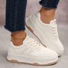 Fashion Women's Thick Bottomed Classic White Sneakers Spring/autumn Fashion Round Toe Lace Up Casual Comfortable Women's Shoes