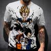 Мужская одежда Dragon Ball Z Футболка Оверсайз Футболка Аниме Dragon Ball Футболки Сон Гоку Топы Супер Сайян Футболка Одежда для Мальчиков