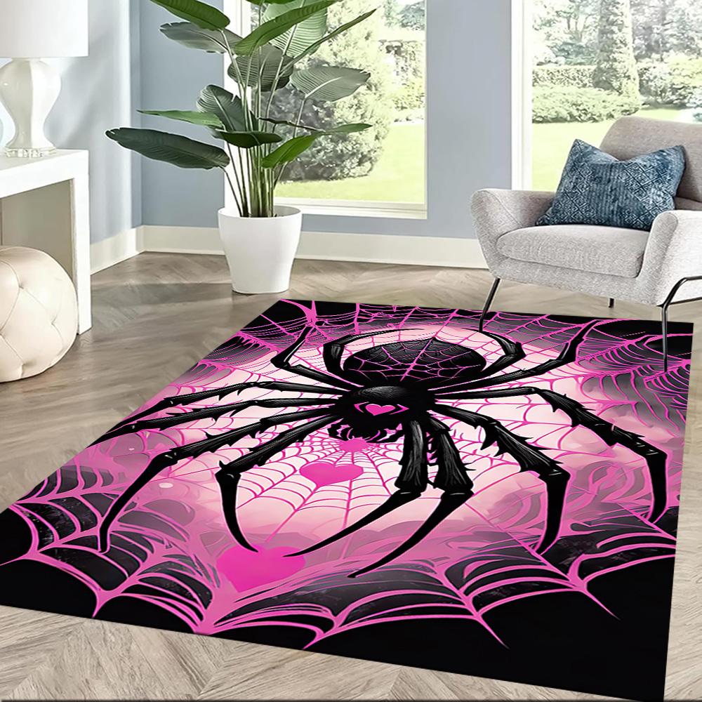 Spider Web Area Rug Design for Hallway Dormitory Bedrooms Entryway Anti-slip Rug Anime Office Decor Gift for Festivals