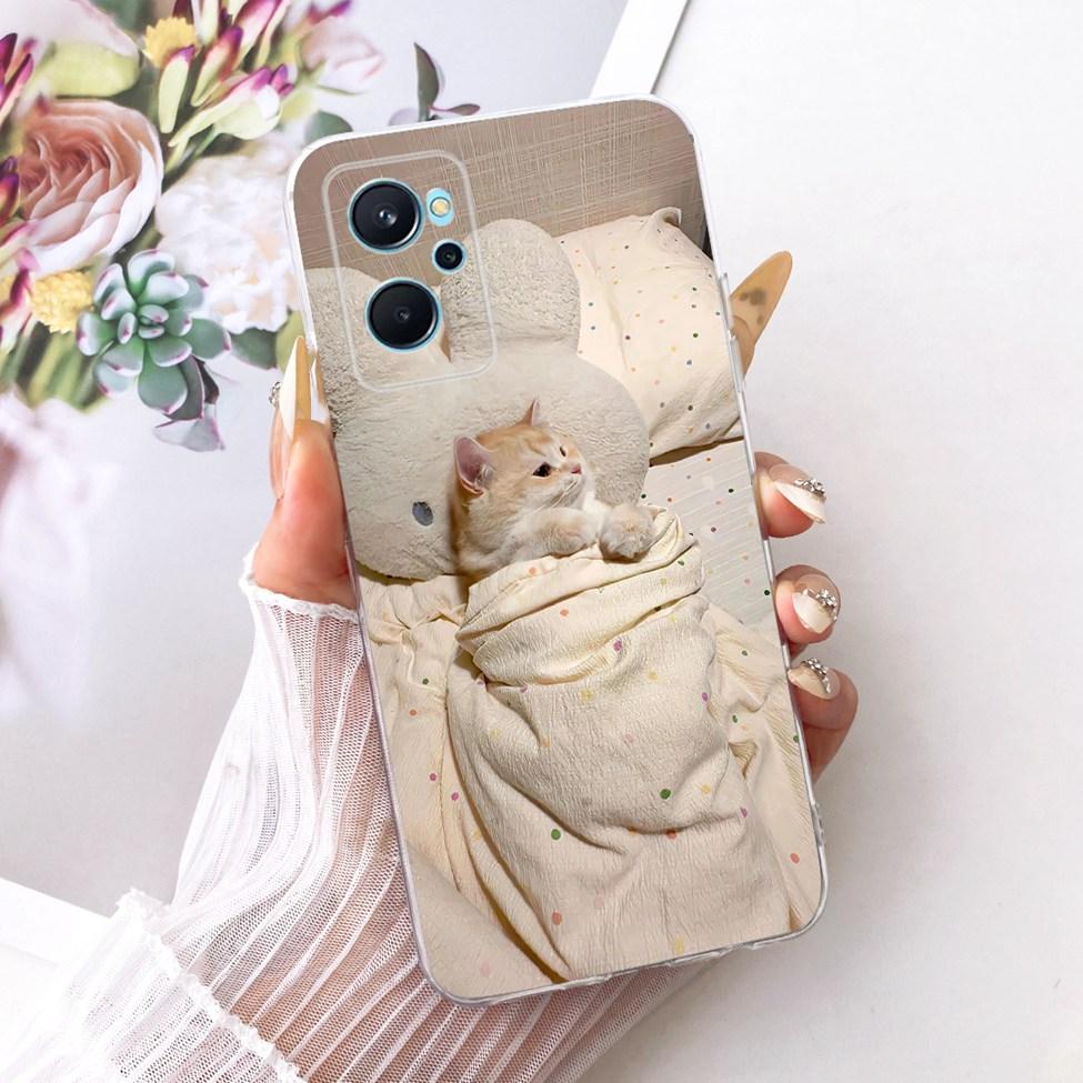 For Realme 9i 4G Case RMX3491 Transparent Cute Cat Fashion Butterfly Funny Painted Casing For Real me 9i 4G Cover