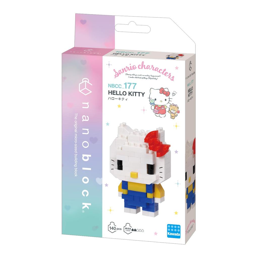 Kawada Nanoblock Sanrio Characters Hello Kitty 140 Pieces, Ages 12 and Up, NBCC177