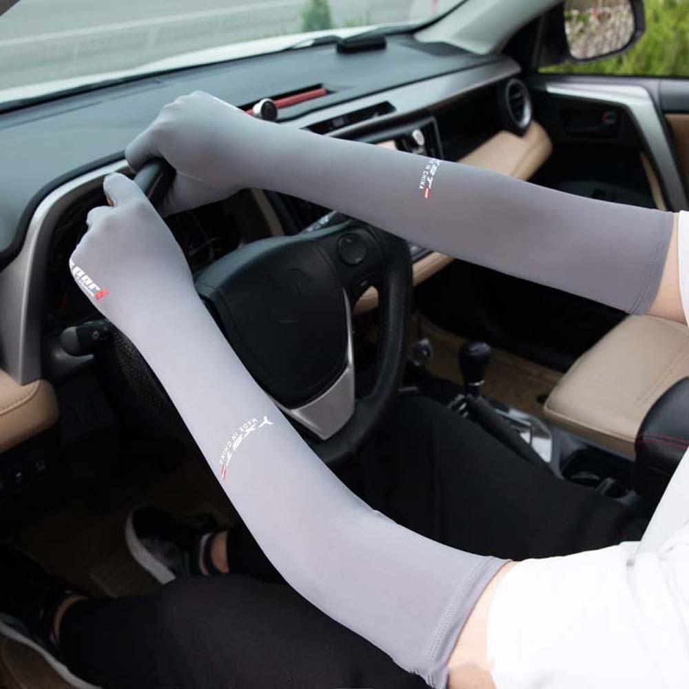 Two Fingers with Exposed Half Finger Ice Sleeves Sun Protection Anti-UV Arm Sleeves For Women