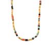 Bohemian Gold-Plated Beaded Choker with Colorful Natural Stones