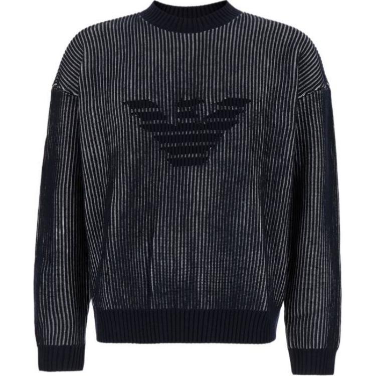 EMPORIO ARMANI Logo Intarsia Striped Jumper 6D1MXA-1MJHZ-F939