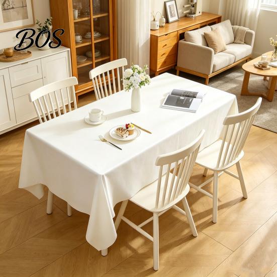 Kitchen Table Cover Tablecloth for Rectangle Table, Cream Style Pure Color Tablecloth, Waterproof Oil-Proof Easy Clean PEVA Coffee Tables Dorm