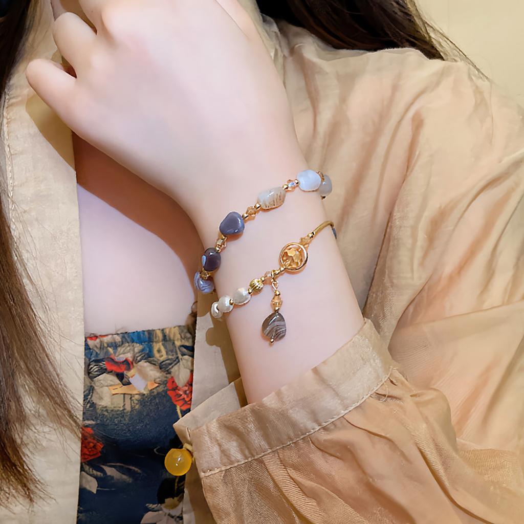 Trendy Adjustable Double Stacked Pearls and Crystal Beaded Bracelet Adornment for Women Perfect for Any Occasion