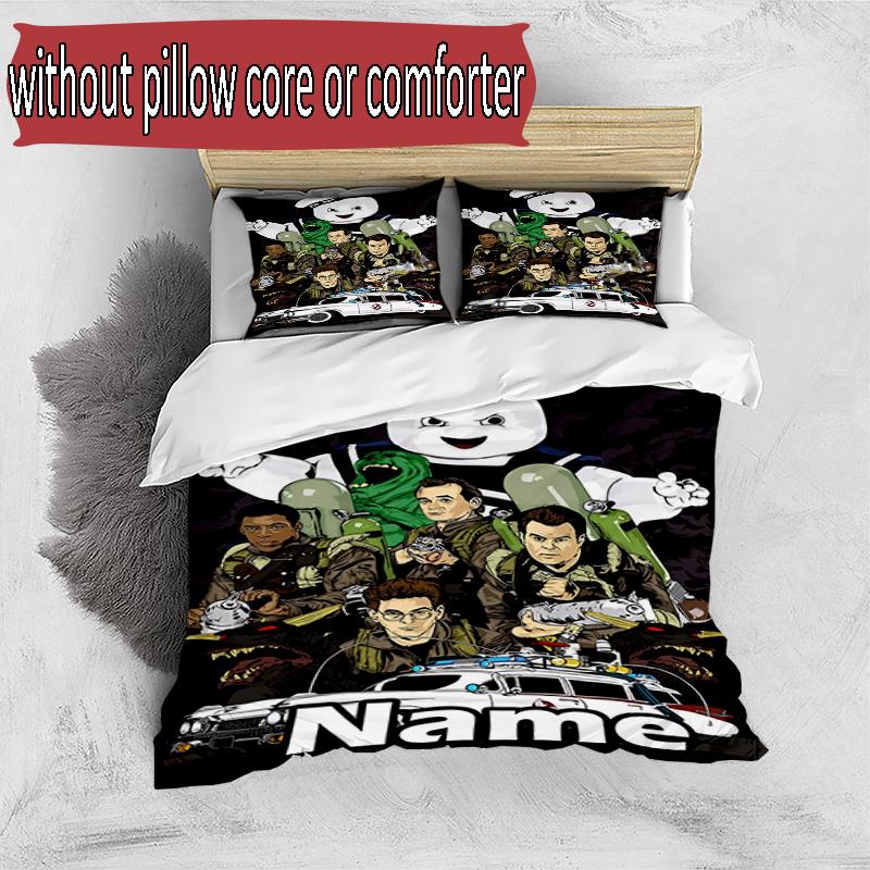 3pcs Duvet Cover Set (1*Duvet Cover + 2*Pillowcase, Without Core), Custom Name Ghostbusters Pattern Bedding Set, Home Bedroom Decor Gift