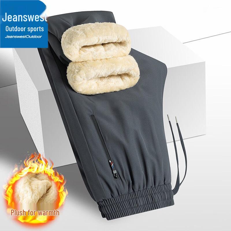 Мужские теплые прямые джинсы с флисовой подкладкой Jeanswest для активного отдыха и повседневной носки