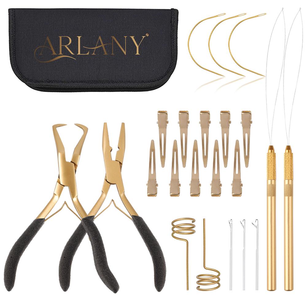 ARLANY Hair Extension Pliers Kit for Micro Beads Hair Clips Microlink Pliers for Weft Extensions Hair Extension Beading Tool