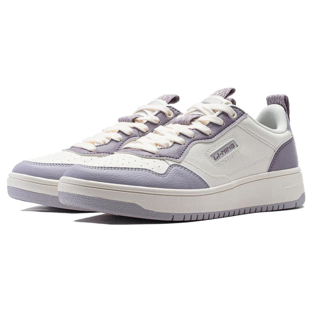 Li Ning модные универсальные белые кроссовки с толстой подошвой женские кроссовки фиолетовые AGCT472-4