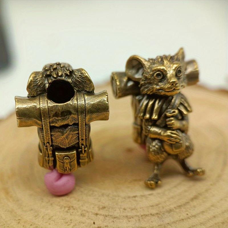 Крыса Путешественник Латунные Бусины для Ножа Животное Мышь EDC DIY Паракорд Плетеные Браслеты Темляк Брелок Подвески Аксессуары Инструмент для улицы Подвески