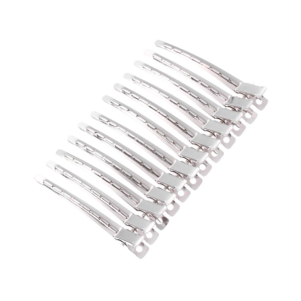 12PCS Salon Styling Stainless Steel Wavy curls Duck Mouth Fixed hair clip Hair Clip